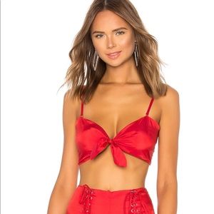 Red Tie Front Bralette